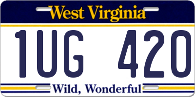 WV license plate 1UG420