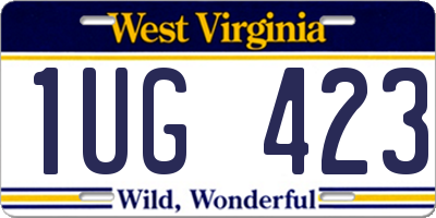 WV license plate 1UG423