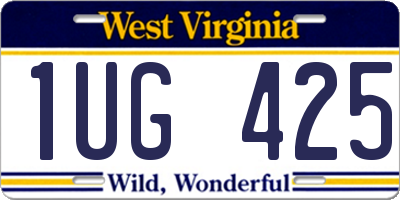 WV license plate 1UG425