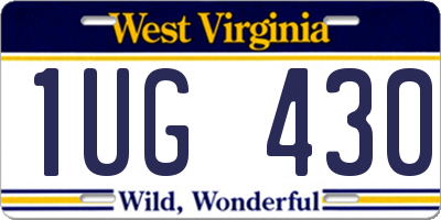 WV license plate 1UG430