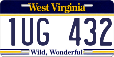 WV license plate 1UG432