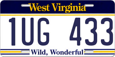 WV license plate 1UG433