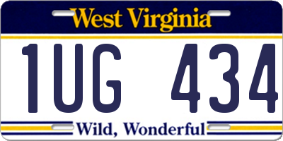 WV license plate 1UG434