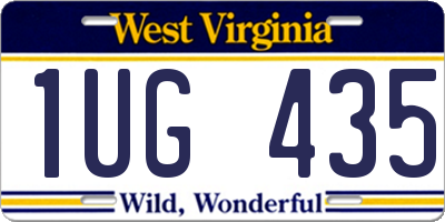 WV license plate 1UG435