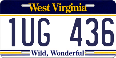 WV license plate 1UG436
