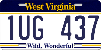 WV license plate 1UG437