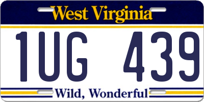 WV license plate 1UG439