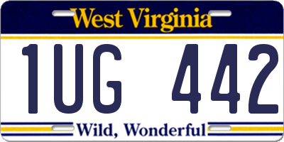 WV license plate 1UG442