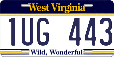 WV license plate 1UG443
