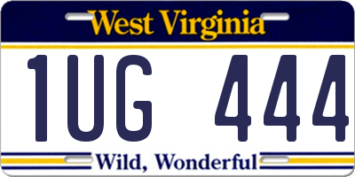 WV license plate 1UG444