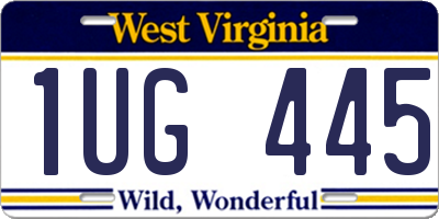 WV license plate 1UG445