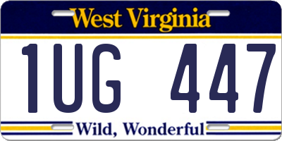 WV license plate 1UG447
