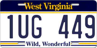 WV license plate 1UG449