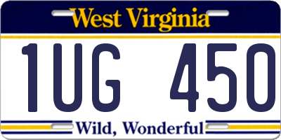 WV license plate 1UG450