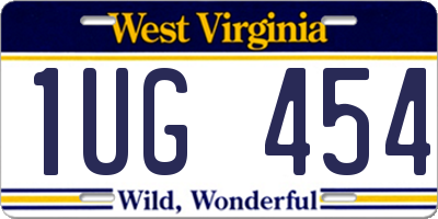 WV license plate 1UG454