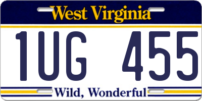 WV license plate 1UG455