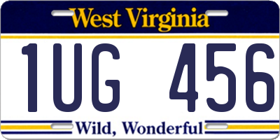 WV license plate 1UG456