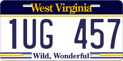 WV license plate 1UG457