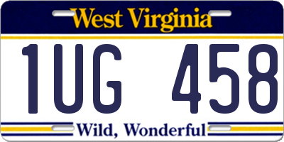 WV license plate 1UG458