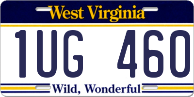 WV license plate 1UG460