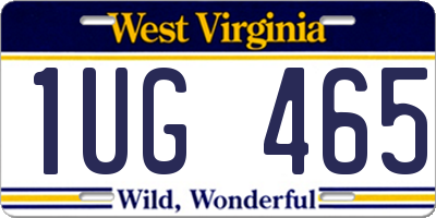 WV license plate 1UG465