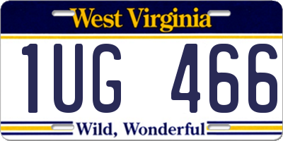 WV license plate 1UG466