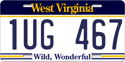 WV license plate 1UG467