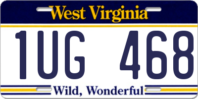 WV license plate 1UG468