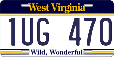 WV license plate 1UG470