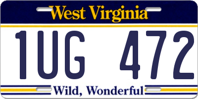 WV license plate 1UG472