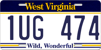 WV license plate 1UG474