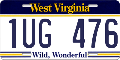 WV license plate 1UG476