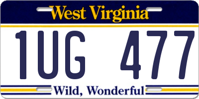 WV license plate 1UG477