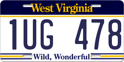 WV license plate 1UG478