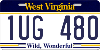 WV license plate 1UG480