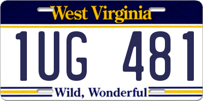 WV license plate 1UG481