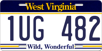 WV license plate 1UG482
