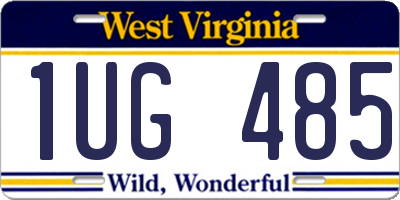 WV license plate 1UG485