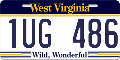 WV license plate 1UG486