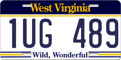 WV license plate 1UG489