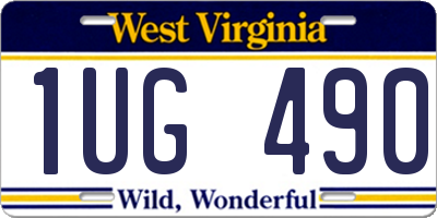 WV license plate 1UG490