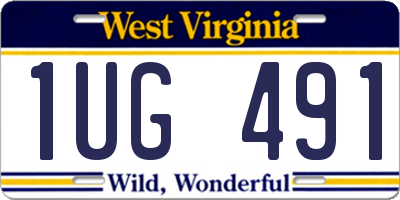 WV license plate 1UG491