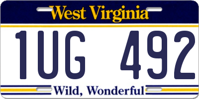 WV license plate 1UG492