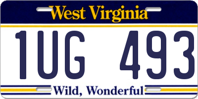 WV license plate 1UG493