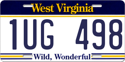WV license plate 1UG498