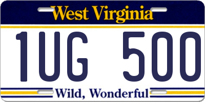 WV license plate 1UG500
