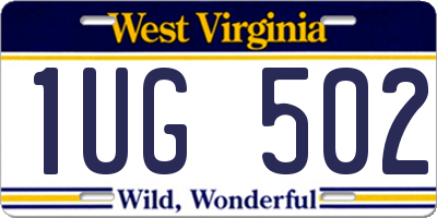 WV license plate 1UG502