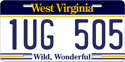 WV license plate 1UG505