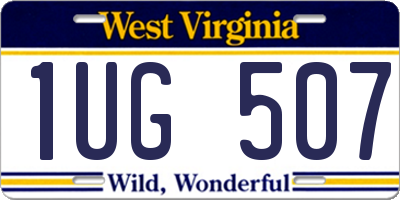 WV license plate 1UG507