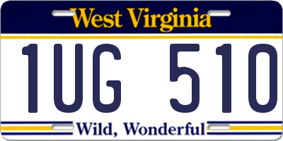 WV license plate 1UG510